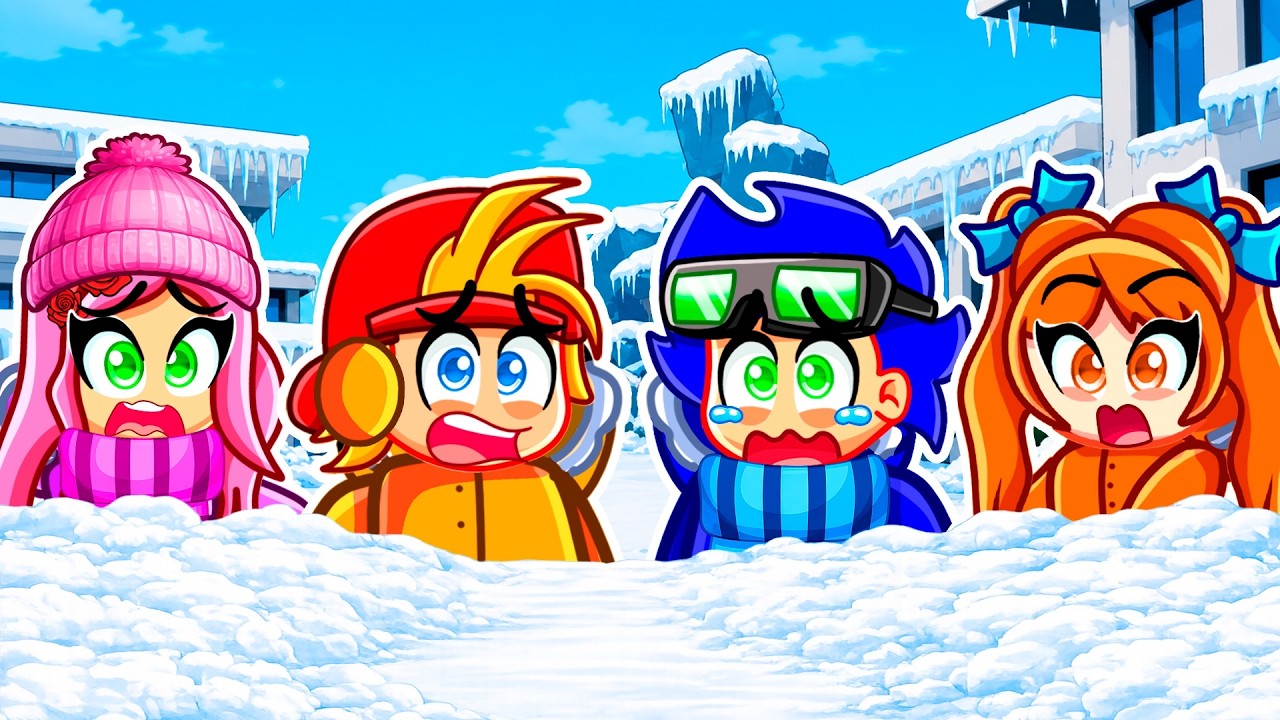 SOBREVIVIMOS a la PEOR TORMENTA de NIEVE de Roblox BROOKHAVEN!
