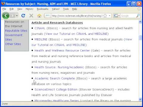 Introduction to the MCC Library's Nursing Article & Research Databases