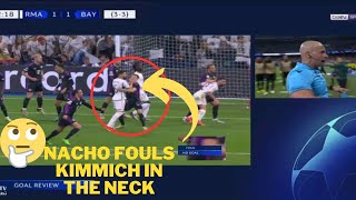 VAR DISSALLOWED Real Madrid GOAL vs Bayern In UCL After Nacho's Hand Push Kimmich Inthe Neck #joselu