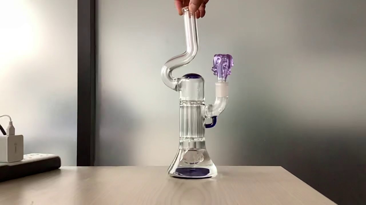 GB237 Natty pillar bong with gilded perc