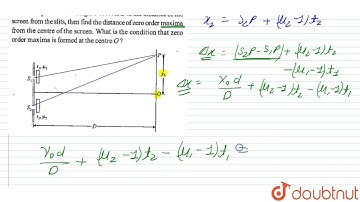 Two transparent sheets of thickness `t_(1)` and `t_(2)` and refractive indexes `mu_(1)` and `mu_