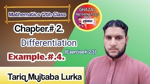 #Math 12th Class #Ch.2- Example.#4. Exercise 2.3 #Using Quotient Rule #Tariq Mujtaba Lurka