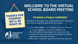Special Board of Education Meeting Regarding Superintendent Search Process