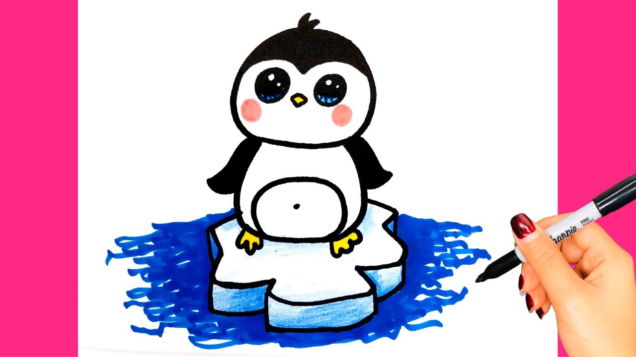 Dạy vẽ con Chim Cánh Cụt/ How to Draw a Cute Penguin Easy/THƯ VẼ - YouTube