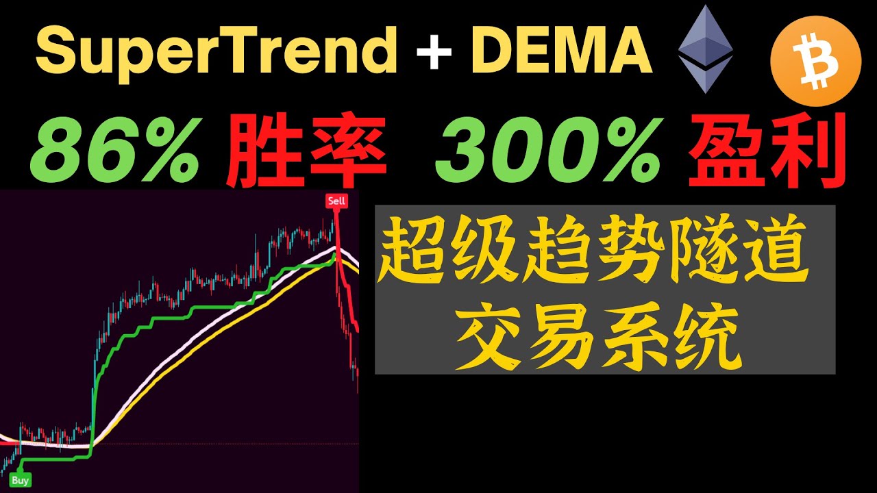 86%胜率,300%利润的超级趋势隧道交易系统(SuperTrend+DEMA)#supertrend#tradingview#超级趋势指标 ...
