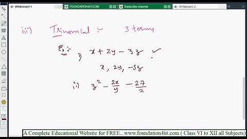 Various Types of Algebraic Expressions || Class 8 Maths ICSE ||