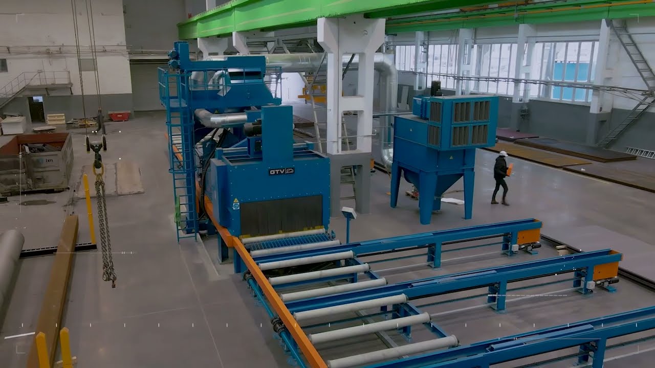 Roller Conveyor Shot Blasting Machine Production | GTV BLAST