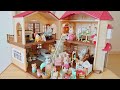 シルバニアファミリー 赤い屋根の大きなお家 家具 人形 いっぱい並べてみた ドールハウス ミニチュア 女の子 おもちゃ遊び SylvanianFamilies