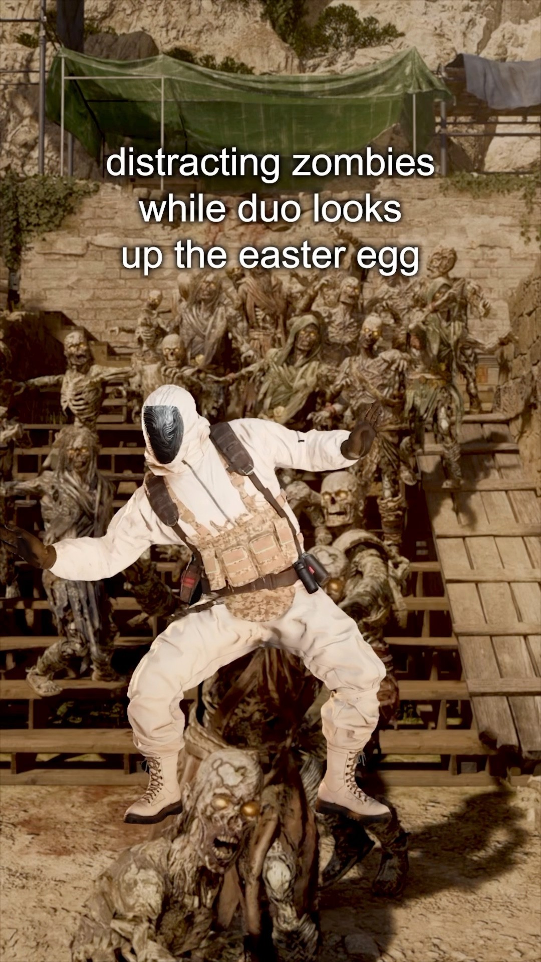 Distracting the last zombie while my duo tries to figure out the Easter Egg