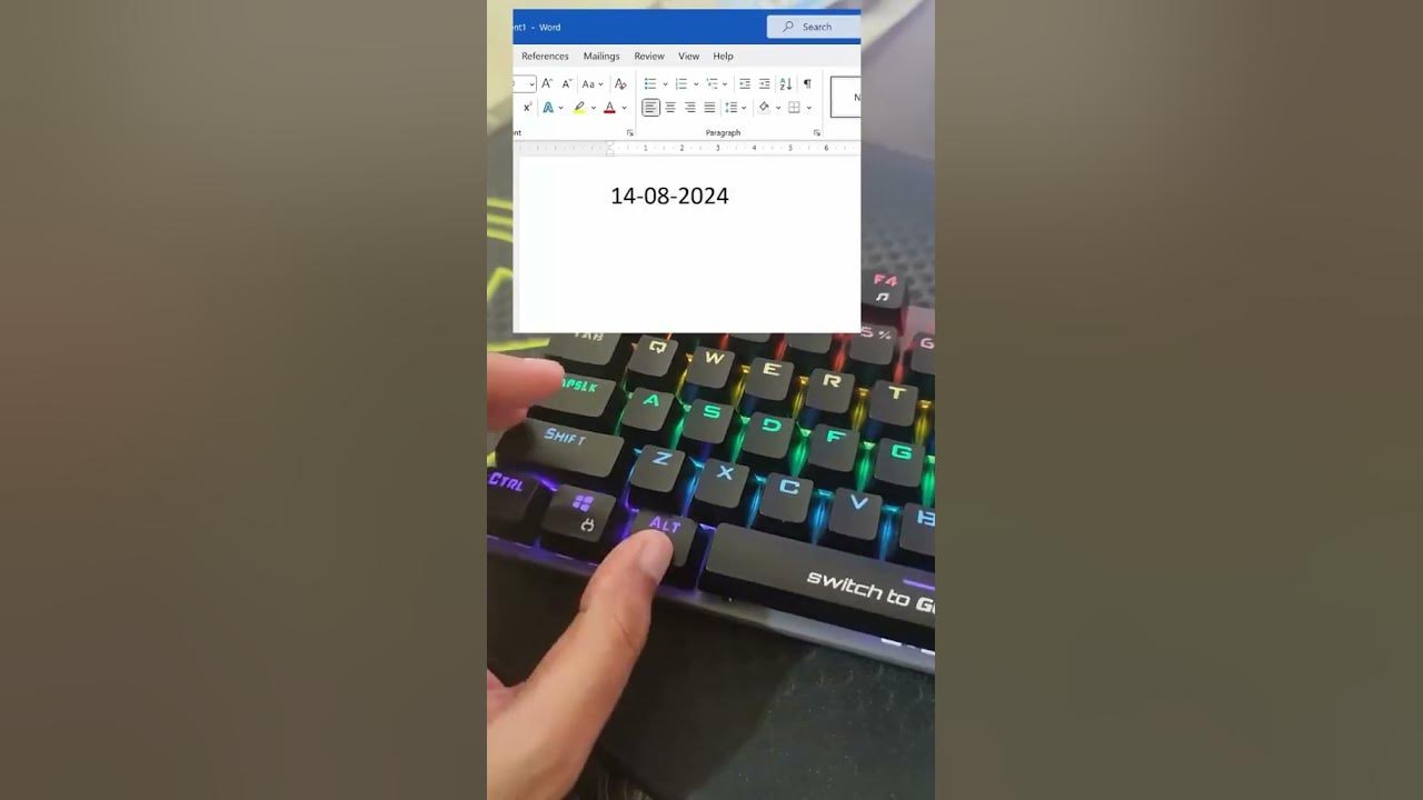 Ms word insert date and time shortcut key shortcut youtubeshort word
