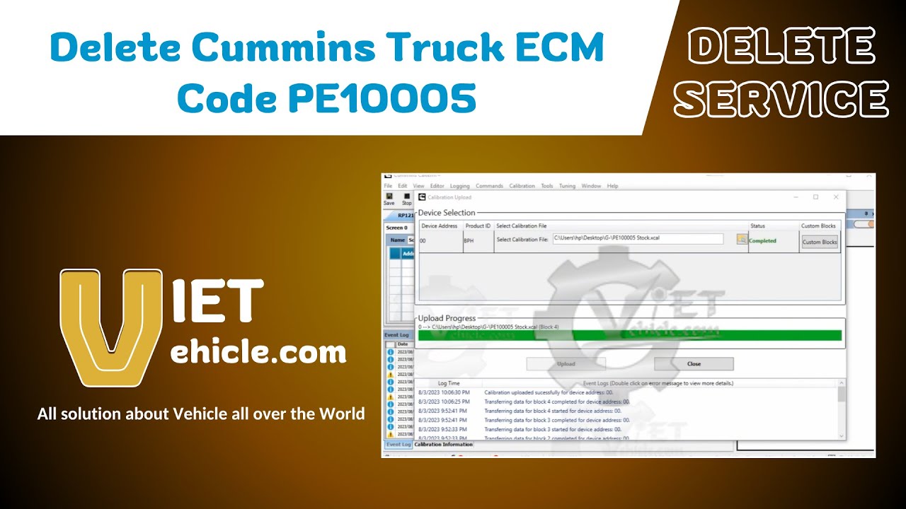 Delete CM Truck ECM Code PE10005 | VIETVehicle