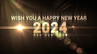 Happy New Year 2024-Wishing A Happy New Year Greetings Animated Graphics Video-Bye Bye 2023