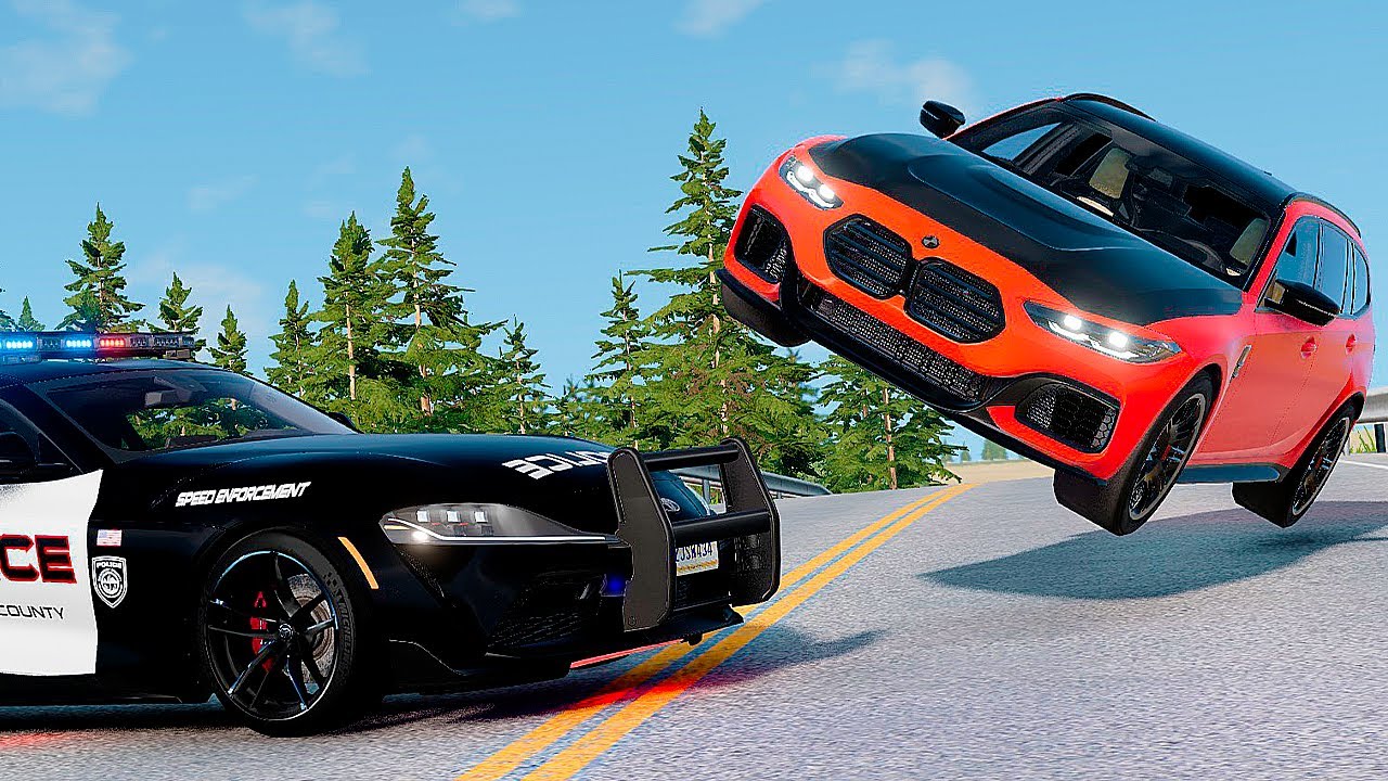 Police Chase and Epic Car Crashes | BeamNG.Drive #26 - YouTube