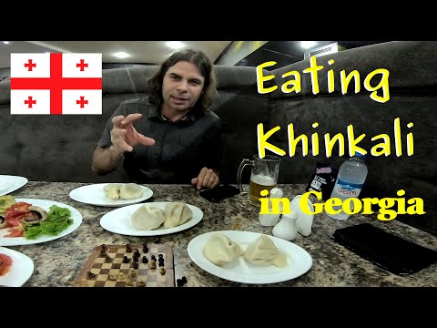 EATING KHINKALI in Tbilisi, the traditional Georgian dumpling