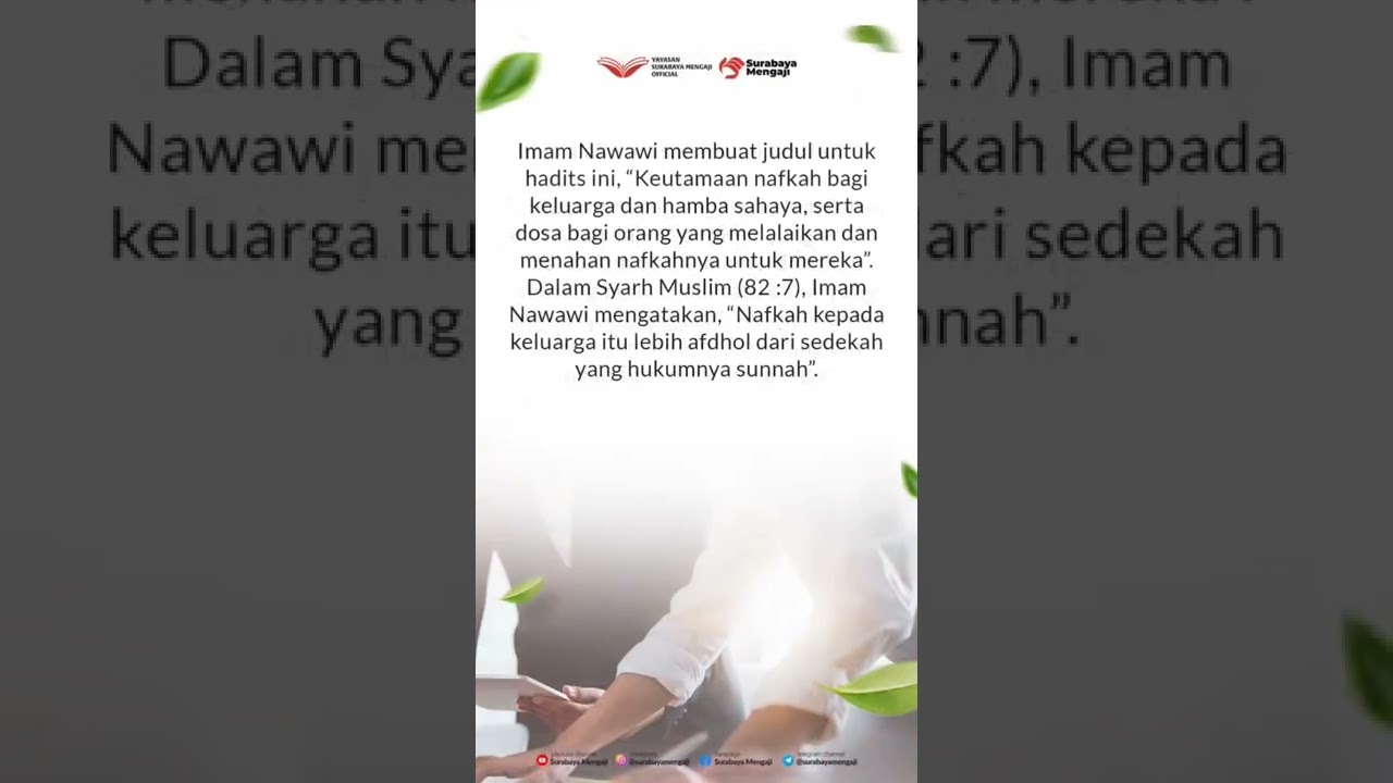 ⁣MULAI JENUH BEKERJA? YUK INGAT LAGI KEUTAMAAN MEMBERI NAFKAH