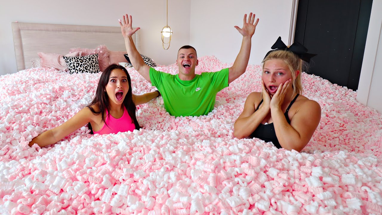 Filling My Little Sisters Entire Room With Packing Peanuts Youtube