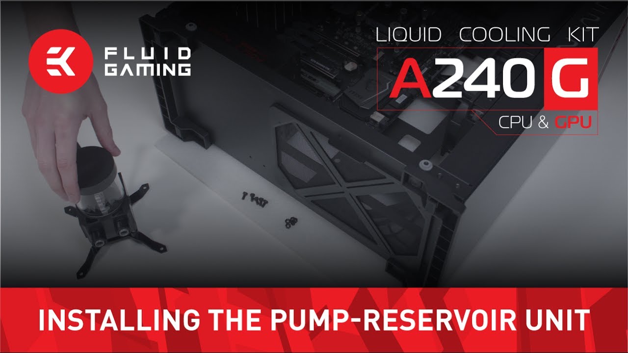 EK Fluid Gaming A240G - Installing the pump-reservoir unit YouTube