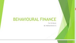 Behavioural Finance introduction