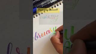 Hello February ✨New month. Fresh flow. Gentle goals. #calligraphy #flourishing #february #shorts