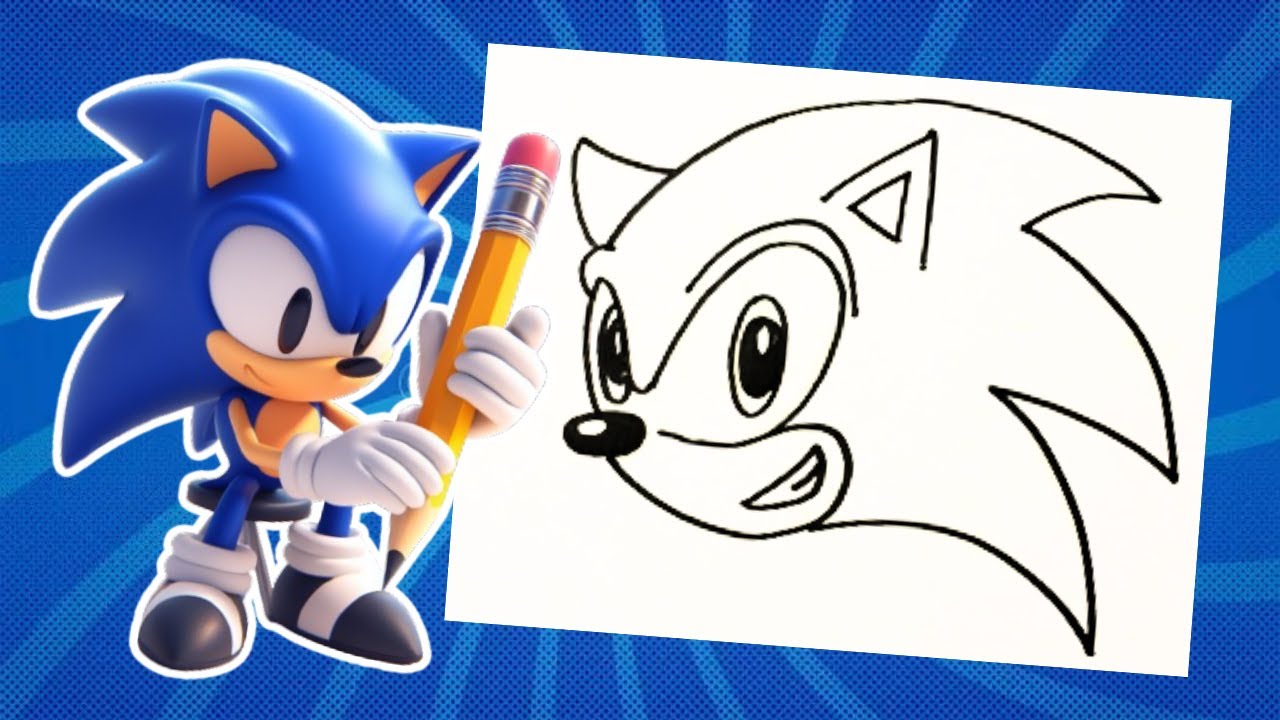 COMO DESENHAR O SONIC (EM MENOS DE 4 MINUTOS) - YouTube