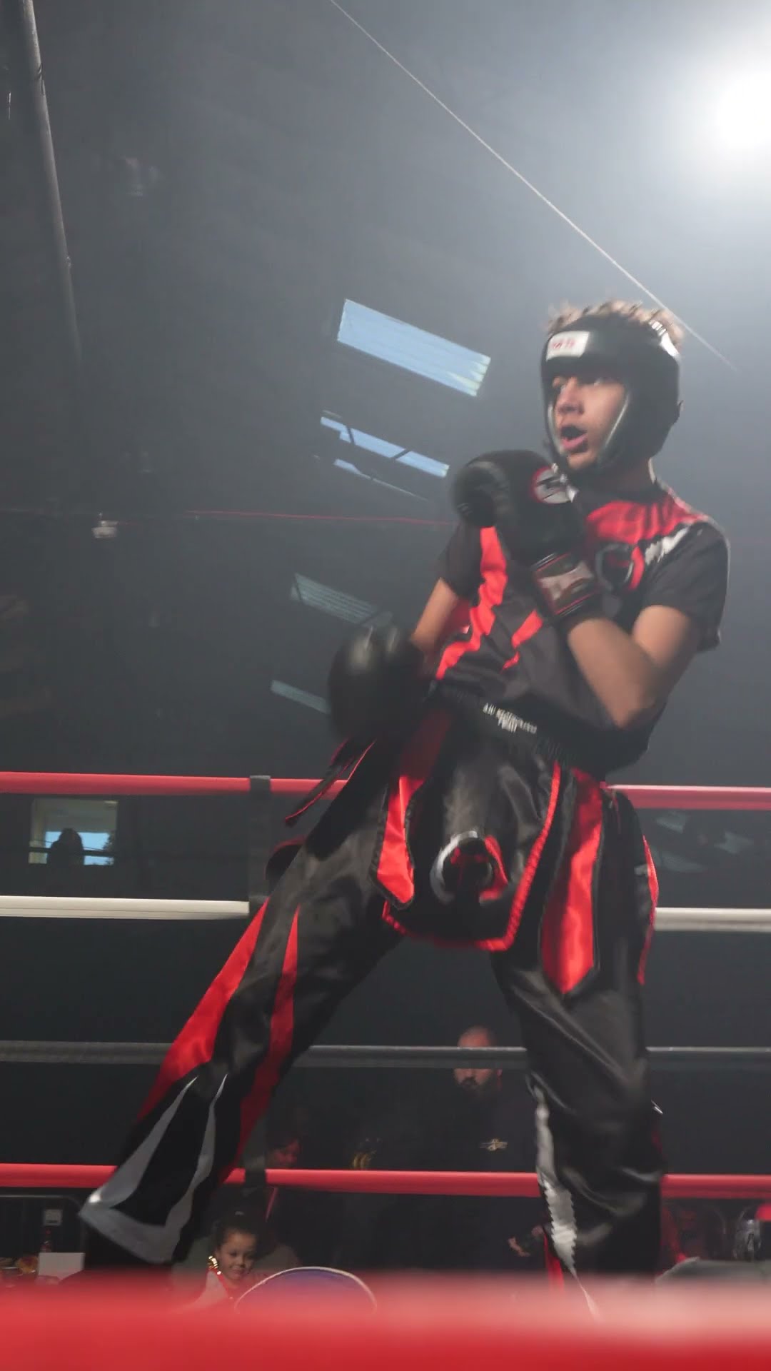 Kickboxing action from Battle of Knights. Two talented young fighters.