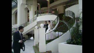 ATLANTA GEORGIA BRIDE WALKS DOWN ELEGANT STAIRCASE WEDDING MINISTERS OFFICIANTS OF ATLANTA