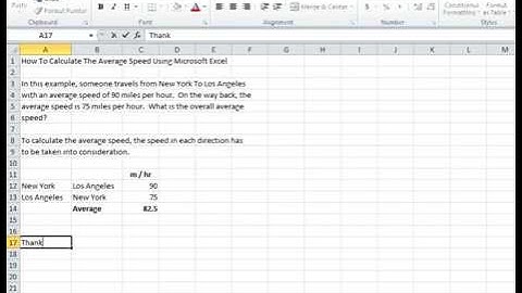 00036 - How To Calculate The Average Speed Using Microsoft Excel