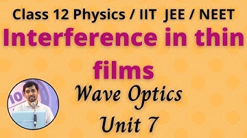 Interference in thin films Wave Optics Unit 7 Class 12 Physics JEE/NEET