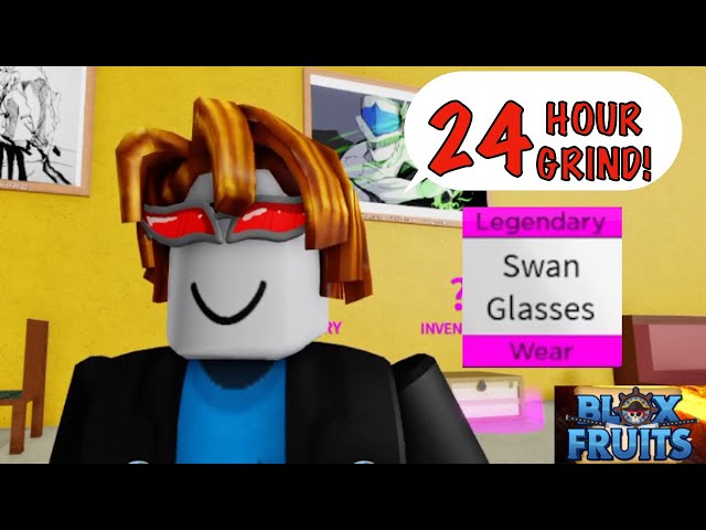 Grinding Legendary Swan Glasses for 24hours, Bloxfruits