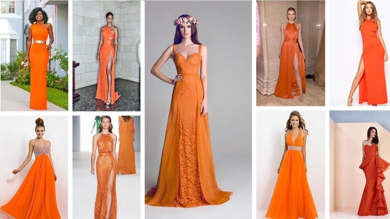 Ideas de vestidos de gala color anaranjados/naranja - YouTube
