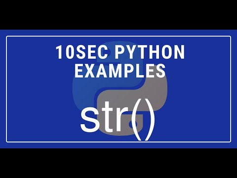 10sec Python Examples  str() Built in Function by Code Recipe