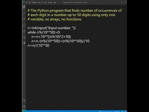 Python program that finds number of occurrences of each digit in a ...