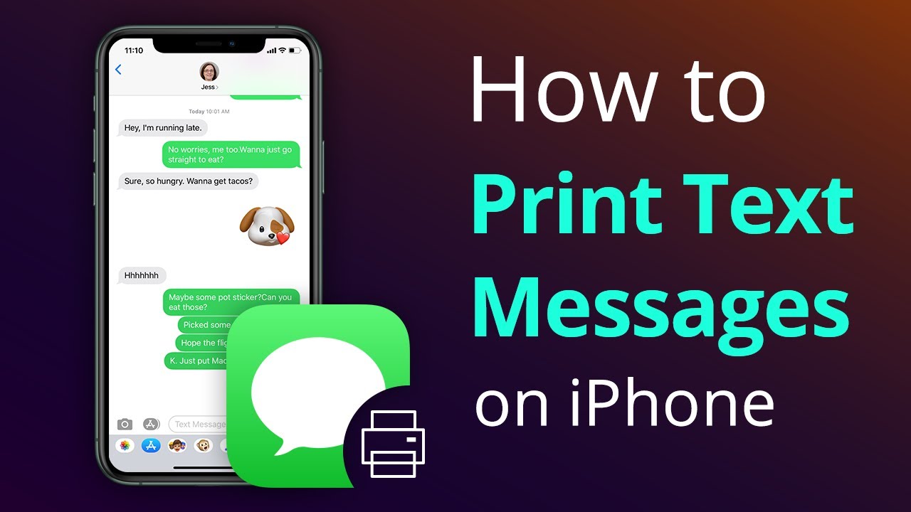 solopgang Uendelighed venstre How to Print Text Messages on iPhone [2 Easy Ways] - YouTube