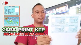 Cara Print KTP bolak balik supaya presisi di Ms Word | Cara mudah cetak ktp bolak balik