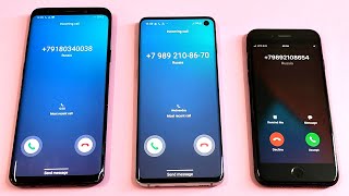 Samsung Galaxy S9plus vs Samsung Galaxy S10 vs Apple iPhone 7 Incoming call & outgoing call