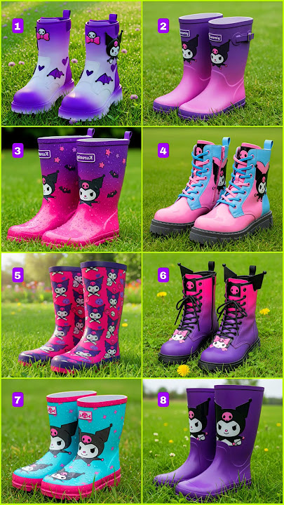 colorful kuromi waena boots 🦄💜💕💕⚡🩷💜💕💜⚡🥳🥳🥳🥳🤩🤩😘😘