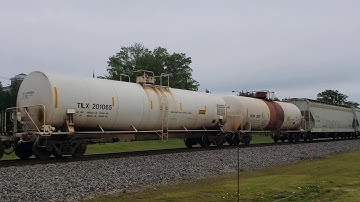 NS 153 Mixed Freight Taylors, SC w/Original NS HU leading and Interstate Heritage unit trailing 3rd