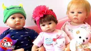 My Reborns!  New Baby Girl & Lunch Routine!