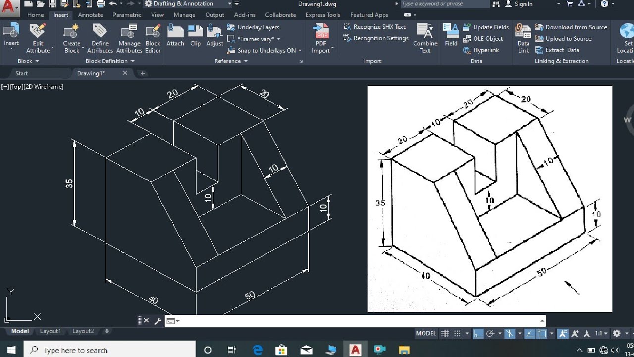 Isometric drawing in AutoCAD figure 2 AutoCAD tutorial 