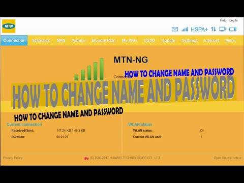 HOW TO CHANGE MTN MOBILE WIFI PASSWORD AND NAME