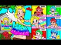 Paper Dolls Dress Up - Poor Rapunzel & Ice Mother vs Angels Daughter Dress - Barbie Story & Craft