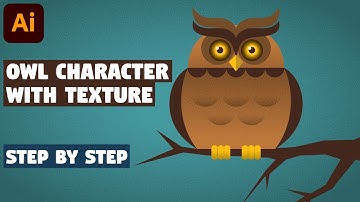 Owl character with noise grain texture | Illustrator CC tutorial (STEP BY STEP)