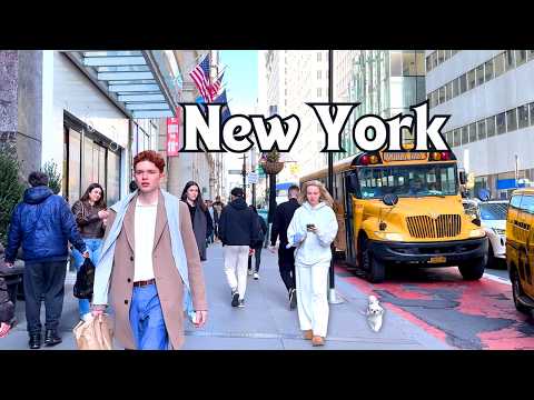 New York, الولايات المتحدة | جولة في وسط المدينة 4K | 16 مارس 2025