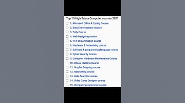 Top 15 High Salary computer courses in 2021