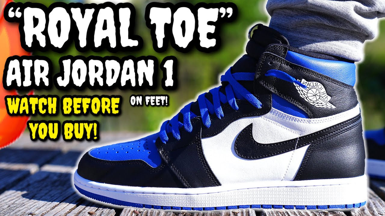 air jordan 1 royal toe on feet