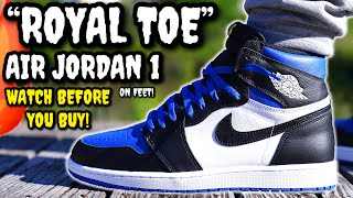 Air Jordan 1 ROYAL TOE REVIEW & ON FEET! WATCH BEFORE You BUY! WORTH $170? (LACE SWAP)