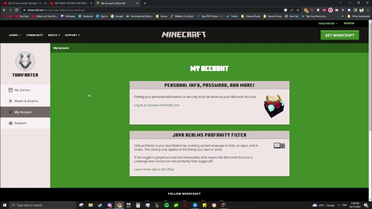 How to turn off Minecraft realm profanity (easy) - YouTube