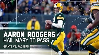 aaron rodgers hail mary before half giants vs packers nfl wild card highlights