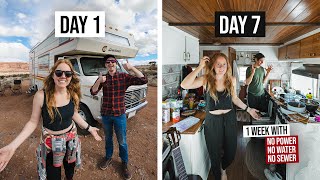 Can We Survive 1 FULL WEEK Off-Grid In Our RV... In The Desert?? - No Water, Power or Sewer 😱