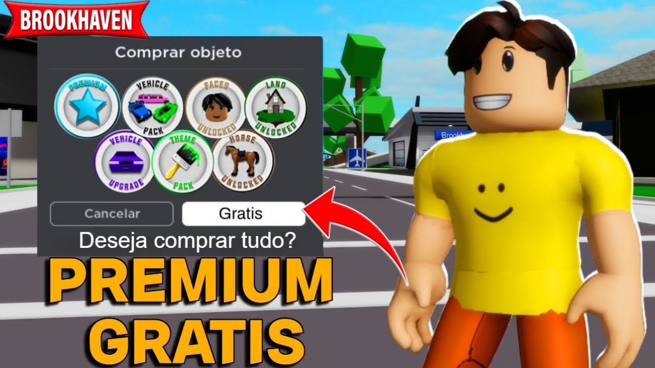 COMO TER PREMIUM E GAMEPASS GRATIS NO BROOKHAVEN 🏡RP
